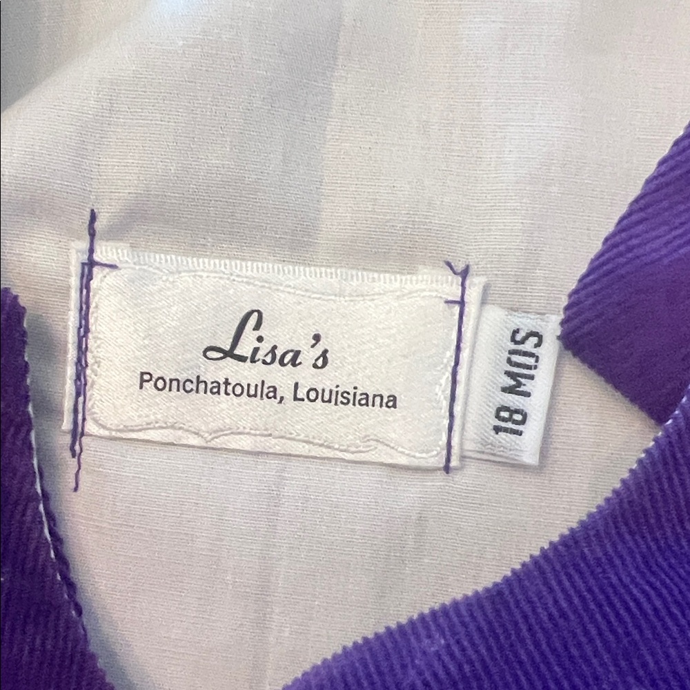 Purple Fleur-de-Lis Kids Dress - Picture 8 of 8